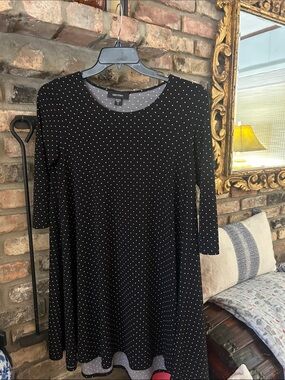 Karen Kane Black Polka Dot Long-Sleeve Swing Dress